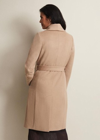 Phase Eight Nicci Camel Wool Belted Coats Brown Canada | EGXHYO-927